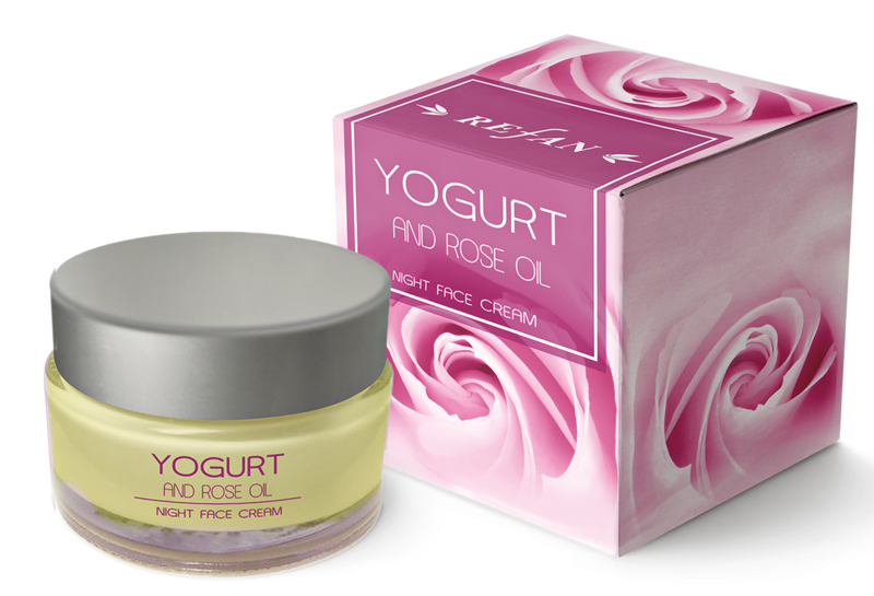 Crema nocturna de cara Yogurt y aceite de rosa