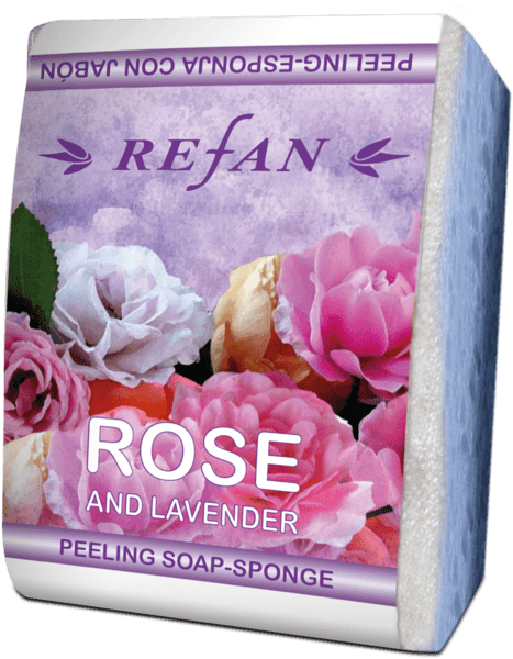 Peeling soap-sponge - Lavender and Rose