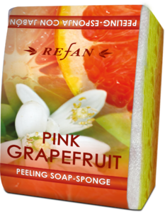 Pink Grapefruit Peeling-esponja con jabón