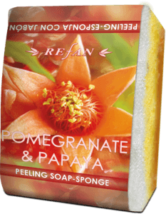 Pomegranate and Papaya Peeling-esponja con jabón