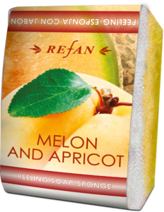 Melón y albaricoque Peeling-esponja con jabón