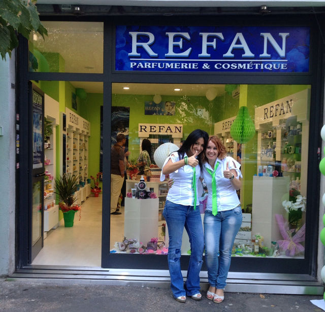 The doors of the new "REFAN" store in Roma, Italy