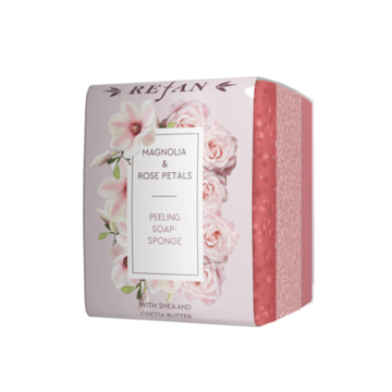 Magnolia & Rose Petals Peeling soap-sponge