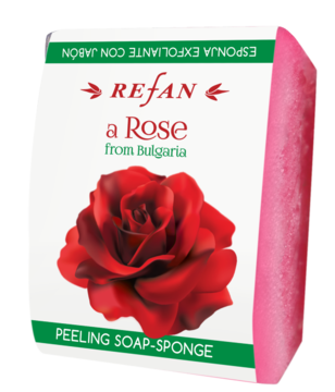 PEELING JABON-ESPONJA ROSA DE BULGARIA REFAN